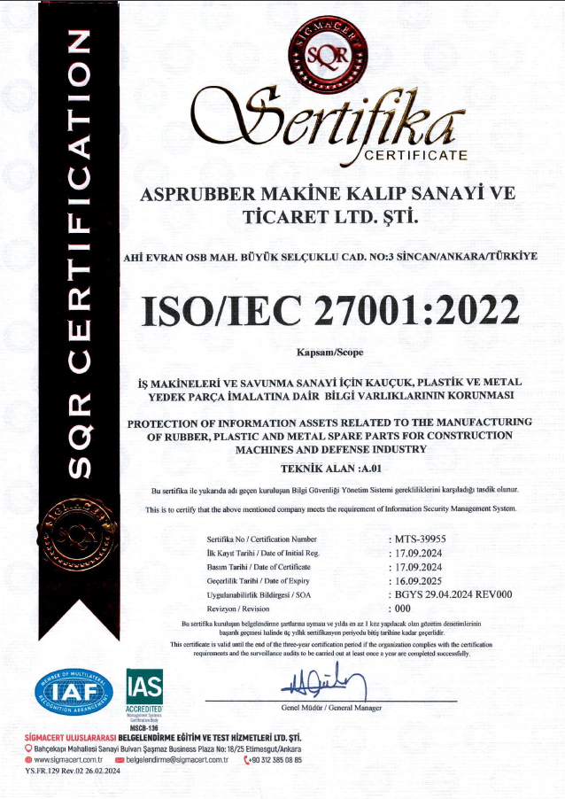 Kalite Sertifikası: ISO 27001